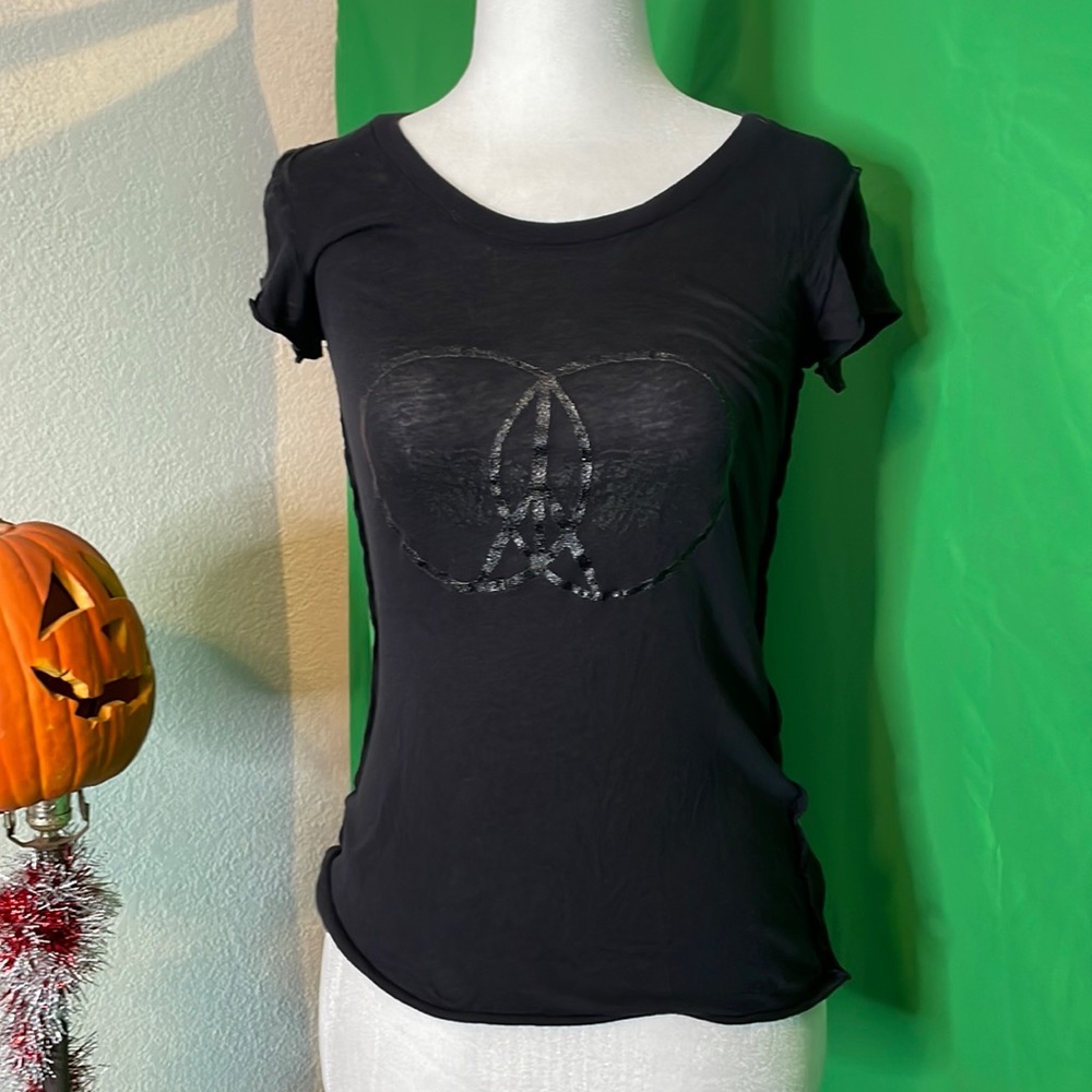 Black sheer inside out alternative apparel shirt designer